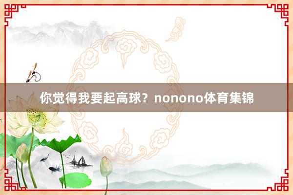 你觉得我要起高球？nonono体育集锦